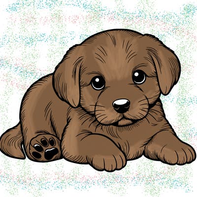 a cute realistic puppy