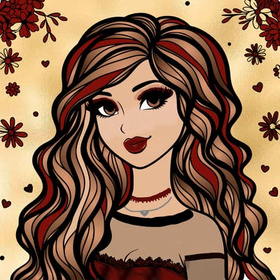 pretty woman with long wavy hair