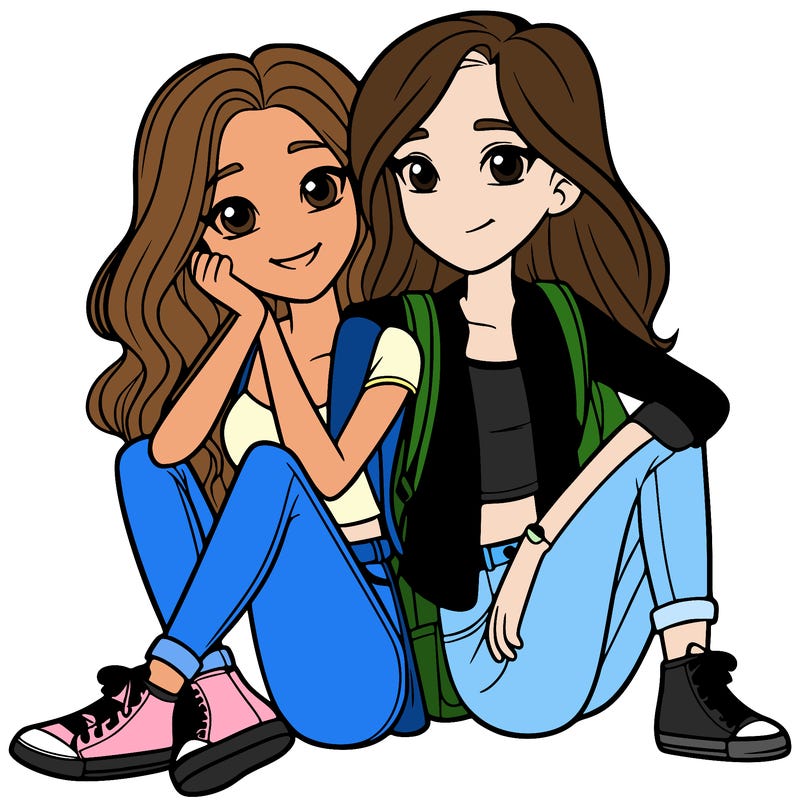 two teenage best friends