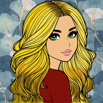 realistic girl split with beautiful hair