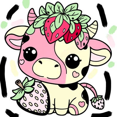 cute strawberry cow