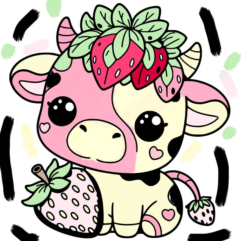 cute strawberry cow