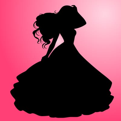 realistic woman with dress flowing in the wind