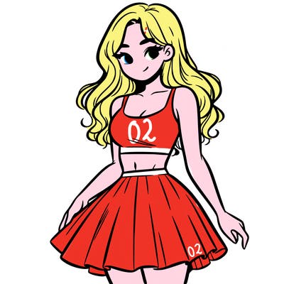 woman in a skirt and crop top