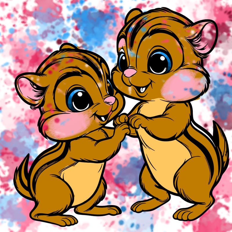 two tamias playing together while they stand up realistic