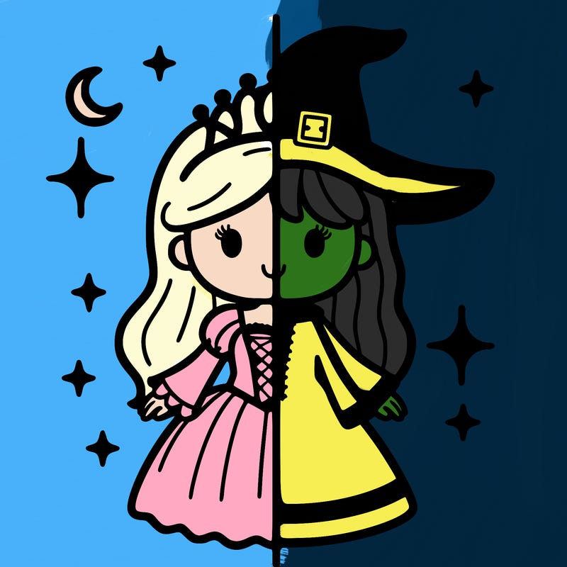 split princess and witch