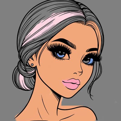 realistic girl with lashes