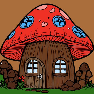 realistic mushroom house 🍄