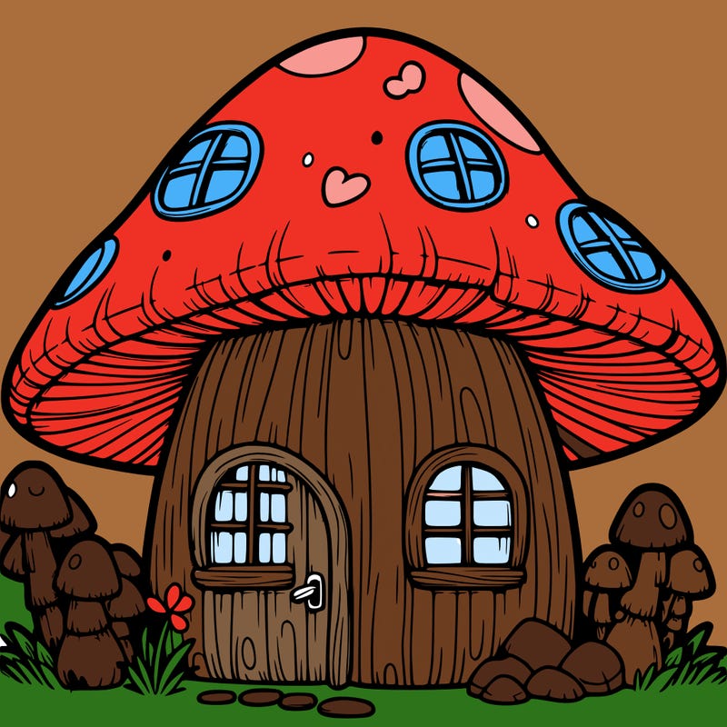 realistic mushroom house 🍄