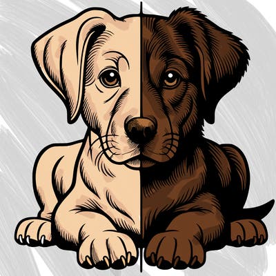 realistic dog split picture