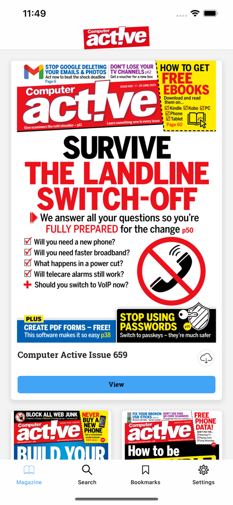 Computeractive - 기술 조언 및 가이드가 포함된 Computeractive 모바일 앱에 659호 디지털 잡지 표지가 표시됨