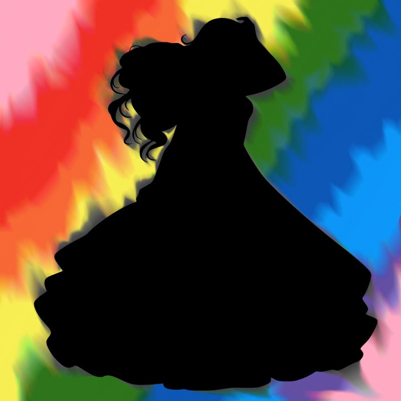 realistic woman with dress flowing in the wind