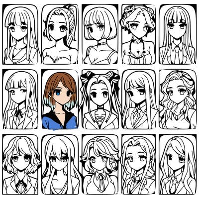 girls that look diffrent anime