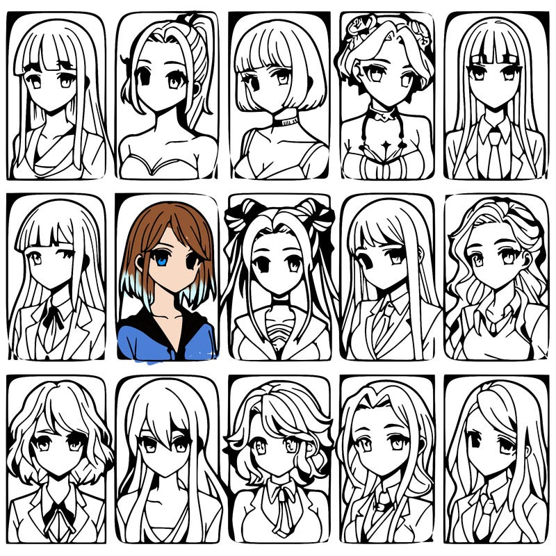 girls that look diffrent anime