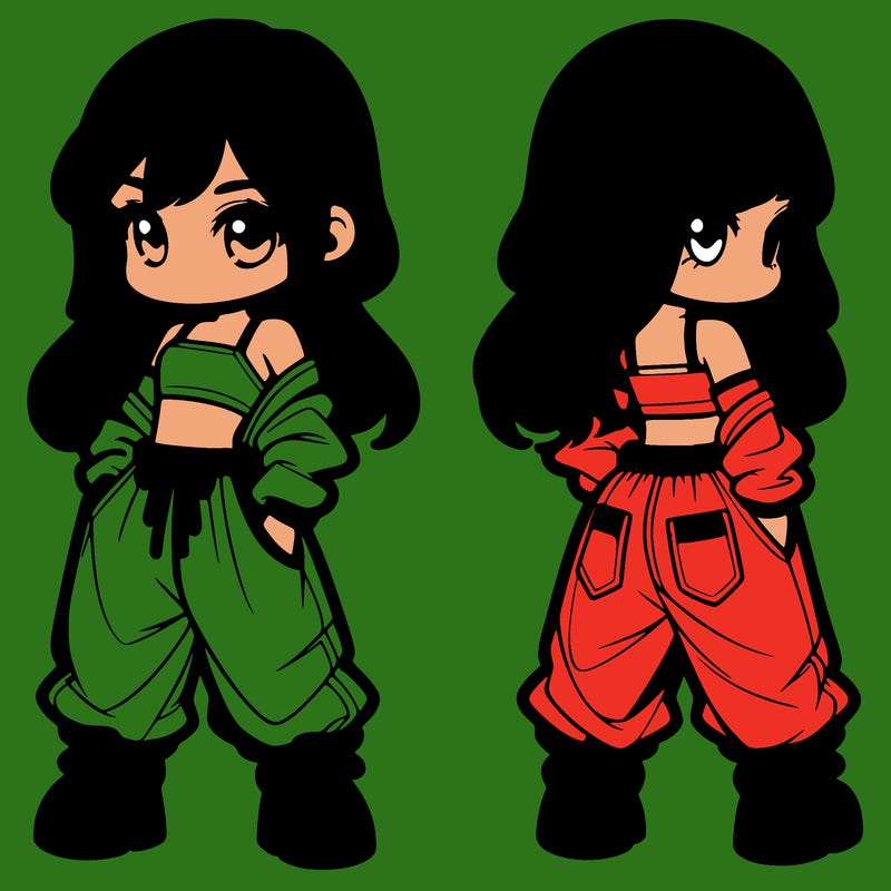 girl in crop top and baggy pants