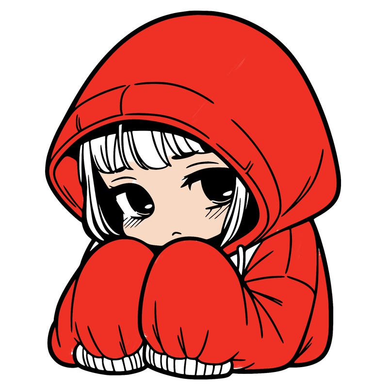 sad girl in oversised hoodie