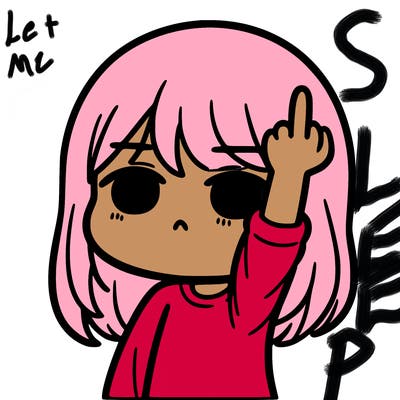 girl flipping off with a straight face