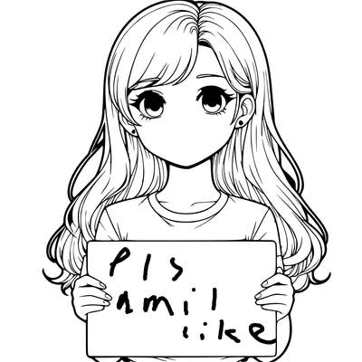 realistic girl holding a sign