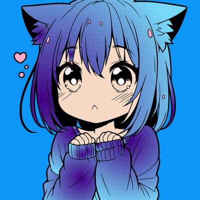 shy anime catgirl