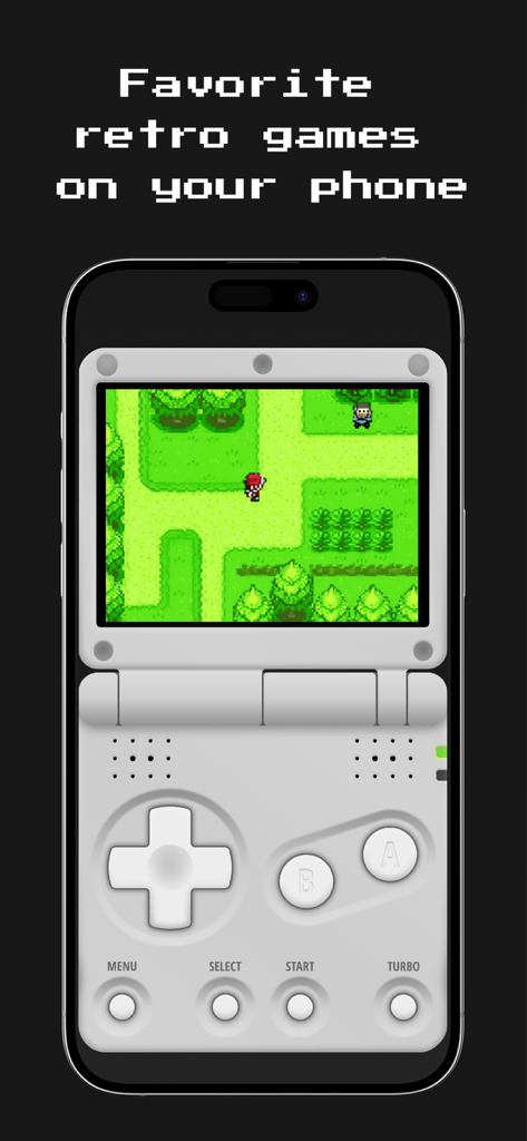 GamePod Emu retro game console interface on an iPhone