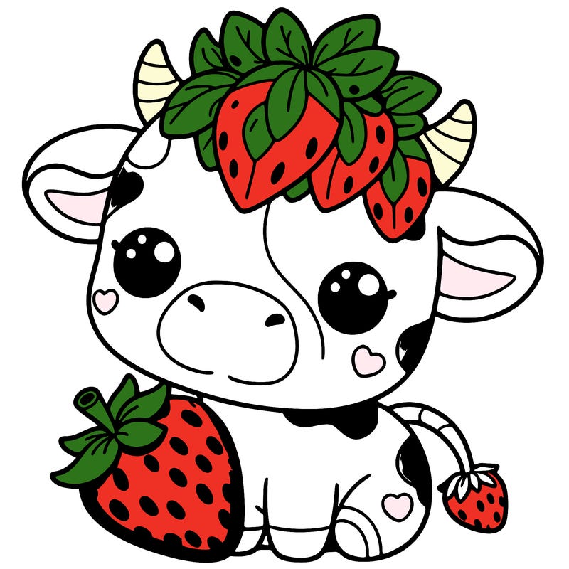cute strawberry cow