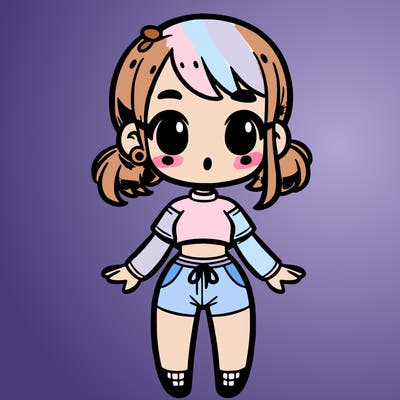 cute girl in a little crop top