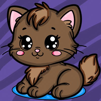 baby kitten easy to draw