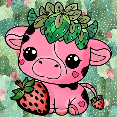 cute strawberry cow