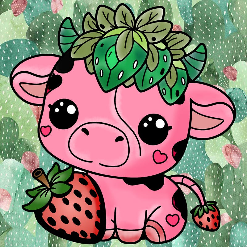 cute strawberry cow
