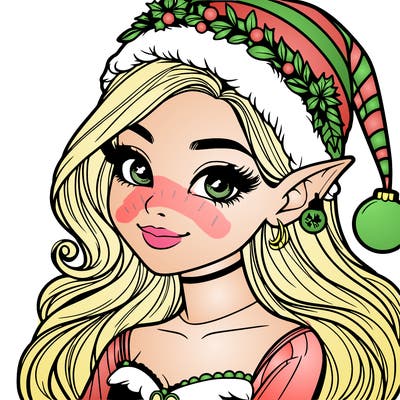 christmas girl elf realistic