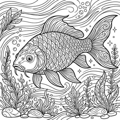 Immerse yourself in the beauty of freshwater ecosystems with this detailed river fish coloring page. Discover the joy of bringing intricate scales, ornate fins, and an aquatic environment to life with your favorite colors.