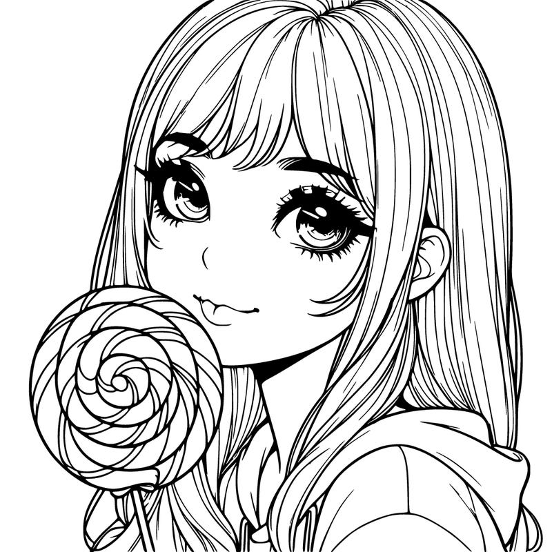 realistic girl with a lollypop