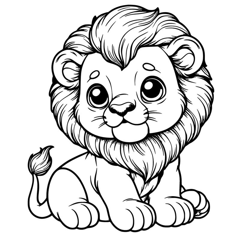 cute baby realistic lion