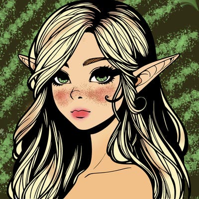 elf girl realistic dark fantasy