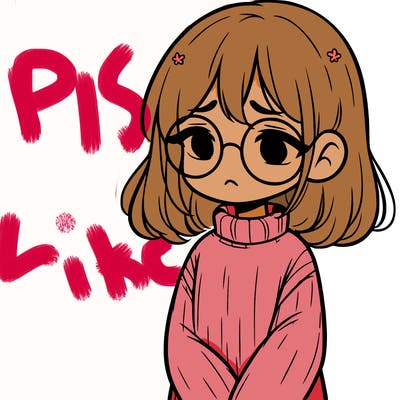 sad girl with glasses in a sweater