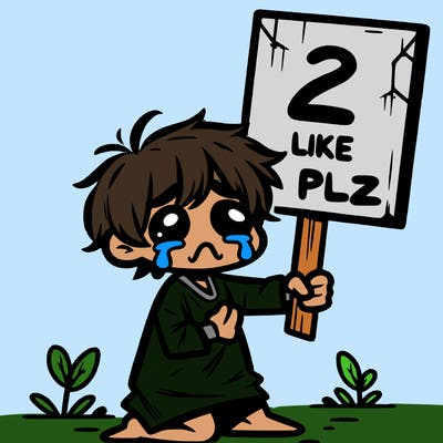 small poor toddler crying with sign that says 2 like plz