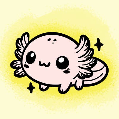 cute easy baby axolotl