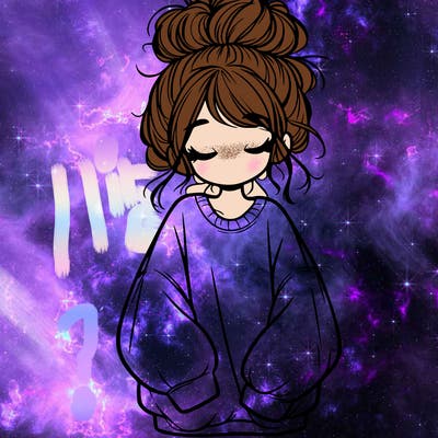 girl with baggy sweatshirt and messy bun