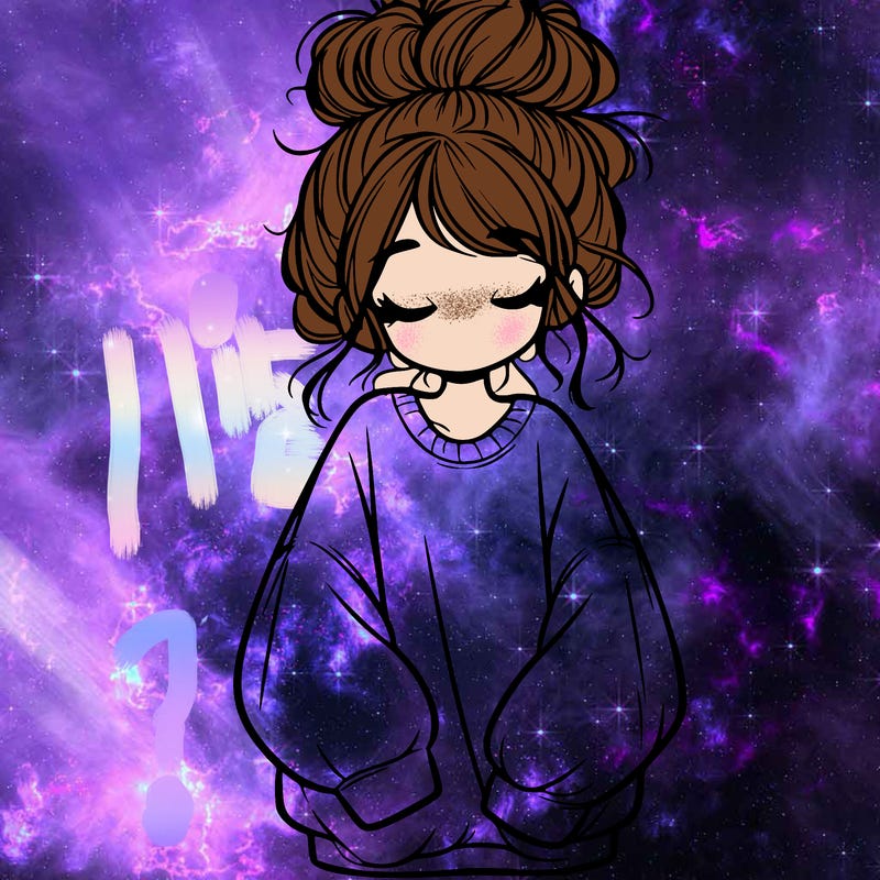 girl with baggy sweatshirt and messy bun