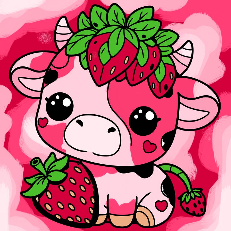 cute strawberry cow
