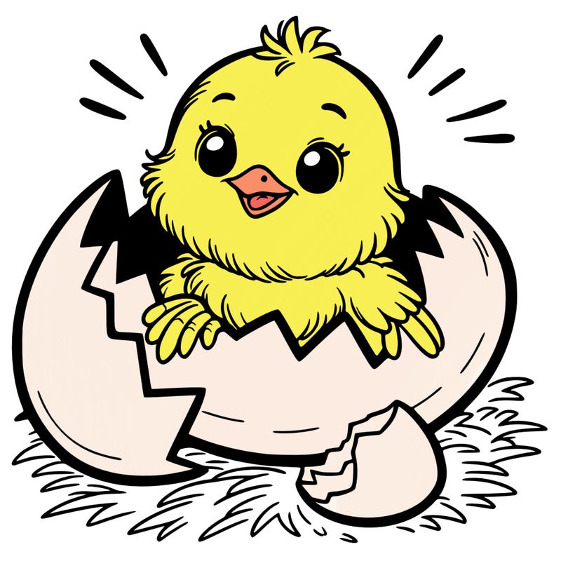 a chick hatching out of a egg