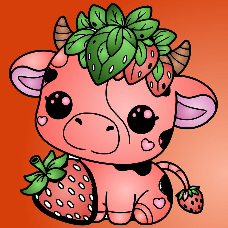 cute strawberry cow