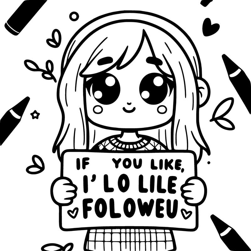 a girl holding up a sign that says if you like, i’ll follow you