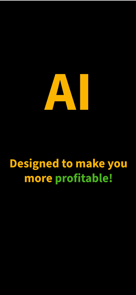 AI Pro Trading Signal - AI Pro Trading Signal app intro screen with text designed to make you more profitable