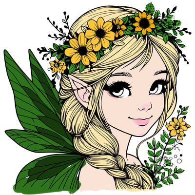 beautiful realistic fairy portrait