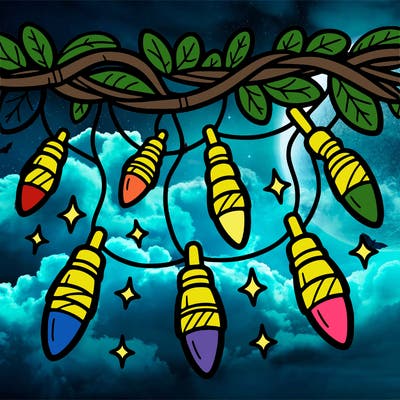 christmas light garland.