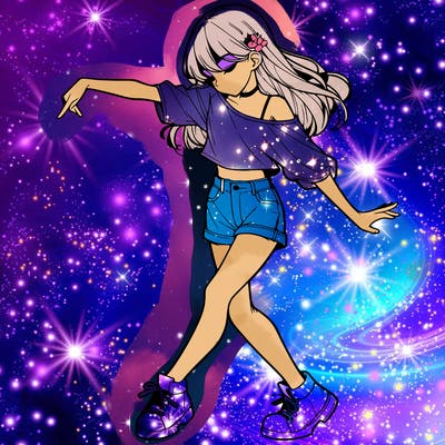 realistic girl danceing