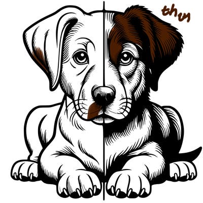 realistic dog split picture