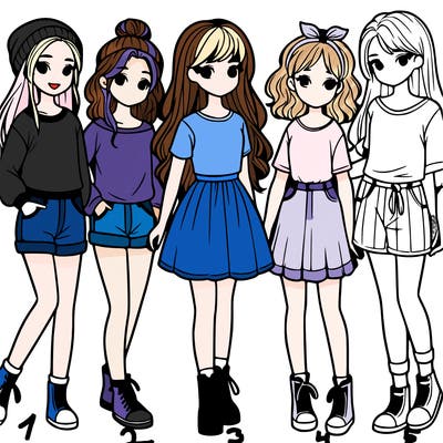 a group of five girls