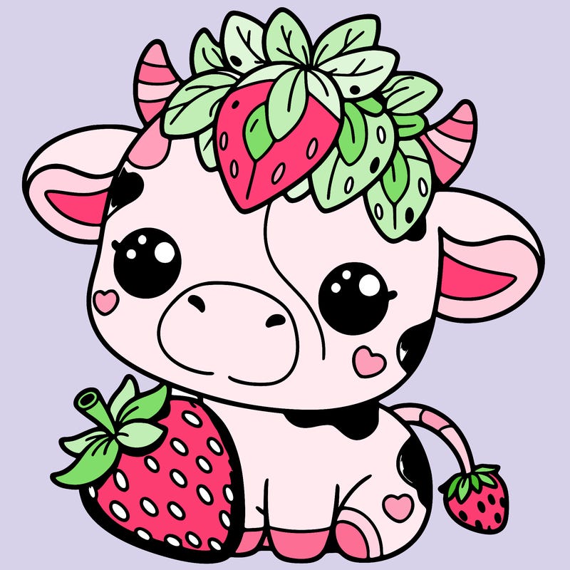 cute strawberry cow